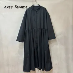 axes femme アクシーズファム プリーツ シャツワンピース ロングワンピース ブラック 良品 USED