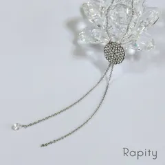 金属アレルギー対応☆サージカルステンレス  レース風フラワーモチーフ Y字ロングネックレス