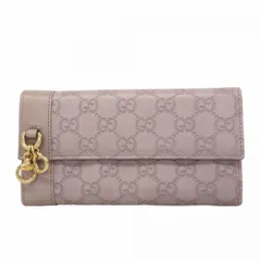 【5fb1873】グッチ 長財布 グッチシマ 274430 レザー ライラック シャンパンゴールド金具【中古】レディース