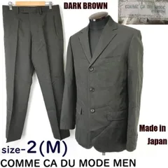 良品/日本製★COMME CA DU MODE MEN★上下セットアップ/秋冬スーツ【size2/メンズM/黒に近いブラウン】総裏地/Jacket/pants/Set up/Made in Japan◆cBH781#20t