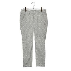 PEARLY GATES パーリーゲイツ ゴルフ 総柄 ストレッチ パンツ 055-9131314 1 ホワイト×ブラック