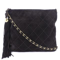 【CHANEL】シャネル チェーンショルダー フリンジ スウェード 茶 レディース ショルダーバッグ