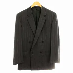 ジャンニヴェルサーチ ヴェルサーチェ GIANNI VERSACE テーラードジャケット ブレザー ストライプ ダブル ウール 46 グレー /☆Gのサムネイル