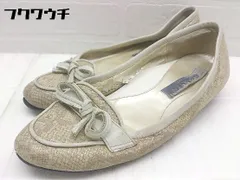 ◇ TALANTON by DIANA タラントン バイ ダイアナ パイソン柄 パンプス フラット シューズ 23 1/2サイズ ベージュ レディース  【1002800337279】