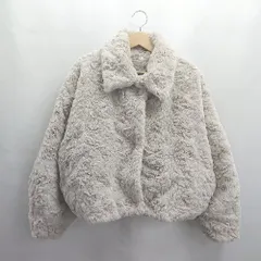 ◇ ⊇ RETRO GALLERY 長袖 ファージャケット サイズF グレー レディース E  【1503310005998】