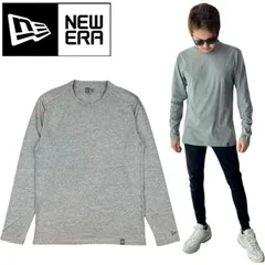 ニューエラ NEWERA 長袖Tシャツ 長袖 ヘリテージ NEA102 グレーヘザー ロゴ ワンポイント 丸首 クルーネック メンズ レディース ユニセックス シンプル NEWERA HERITAGE BLEND LONG SLEEVE 新品 正規品 未使用品