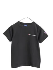 【お得なクーポン配布中!】 80s USA製 チャンピオン 半袖 Tシャツ キッズ S 110cm 程 ヴィンテージ 100% コットン ヘビーウェイト ワンポイント ロゴ 目付き 黒 子供用