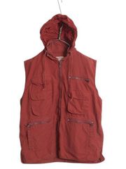 【お得なクーポン配布中!】 80s バナナリパブリック サファリ ベスト メンズ L / ヴィンテージ BANANA REPUBLIC 収納 フード ハンティング フィッシング アウトドア