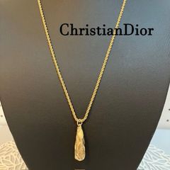 クリスチャンディオール　ChristianDior　ネックレス　ツイストドロップ　ゴールド　金メッキ