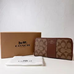 ✨Aランク　  COACH　長財布　財布　ラウンドファスナー　シグネチャー　PVC　brown　５４６３０　　「98EL」