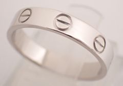 新品仕上げ済 Cartier(カルティエ) ミニラブリング K18WG 3.4g ホワイトゴールド Au750 18金 10.5号 11号 #51 メンズ レディース 指輪