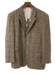 COMME des GARCONS HOMME PLUS コム デギャルソンオムプリュス 1993SS 初期 ウールナイロン3Bチェックテーラードジャケット ブラウン Sのサムネイル