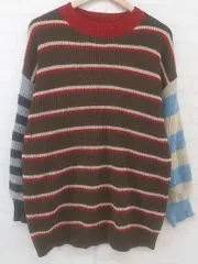 ◇ KBF ケービーエフ URBAN RESEARCH ボーダー 長袖 ニット セーター サイズOne ブラウン レッド マルチ レディース P  【中古】 【1208270002772】