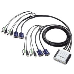【訳あり品】【箱破損】【未開封・未使用】ELECOM ケーブル一体型切替器(USB) KVM-KU4