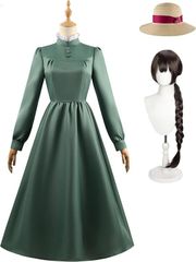 ハウル コスプレ ウィッグ付き ソフィー コスプレ 仮装 cosplay コスチューム 舞台装 演出服 撮影 ハロウィン 学園祭 文化祭