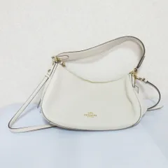 美品 COACH コーチ サットン クロスボディ レザー タッセル ショルダーバッグ ハンドバッグ 52548 オフホワイト レディース 古着 中古 USED