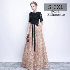 パーティドレス ナイトドレス ブラック 黒 シャンパン ドレス 結婚式 大きいサイズ 謝恩会 S M L XL LL 2XL XXL 3XL XXXL ロング丈 姫系 透け感 発表会 フェミニン プリンセス パーティー ジッパー シンプル