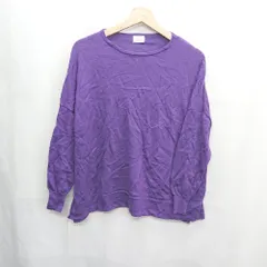◇ ⊇ URBAN RESEARCH DOORS スリット加工 長袖 ニット セーター サイズＭ パープル レディース E  【1409240056867】
