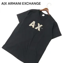 USA製★ A|X ARMANI EXCHANGE アルマーニ エクスチェンジ 春夏 ロゴ★ 半袖 Vネック カットソー Tシャツ Sz.M メンズ 黒
