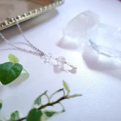 クンツァイト/モルガナイト/淡水パールネックレス(@SRUxTi)