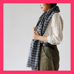 9 定番人気 メゾンドバカンス 大判 リネン100% ストール アパルトモン