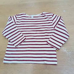 【値下げ】無印良品ボーダー柄キッズ長袖シャツ　80㎝