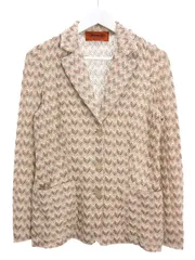 ミッソーニ MISSONI ニット ジャケット 40 グレージュ系 ウール シルク カーディガン トップス 上着 アウターのサムネイル
