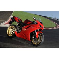 絵画風 壁紙ポスター (はがせるシール式) ドゥカティ スーパーバイク 1198 2011年 DUCATI バイク キャラクロ DSPB-011W1 (ワイド版 921mm×576mm) ＜日本製＞ ウォールステッカー お風呂ポスター