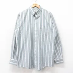 XL/古着 アロー 長袖 シャツ メンズ 90s ボタンダウン 白他 ホワイト ストライプ 25sep12 中古 トップス