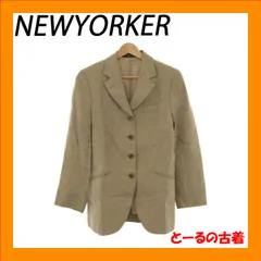 NEWYORKER ニューヨーカー ジャケット アウター テーラードジャケット 長袖 Ｖネック テーラードカラー レディース ベージュ 麻 日本製