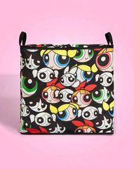 THE POWERPUFF GIRLS 파워 퍼프 걸즈 수납 박스 천 대용량 파워 퍼프 수납 케이스 멀티 BOX 접이식 귀여운 귀여운 만화 캐릭터 버블스 버터 컵 블러섬 총무늬 선물 선물 해외 잡화
