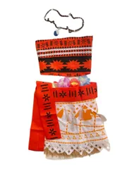 ネックレス付き レディース 仮装 お姫様 セット ガールズ 豪華6点 コスプレ 可愛い プリンセス モアナ コスチューム 大人L ハロウィン [タコ]