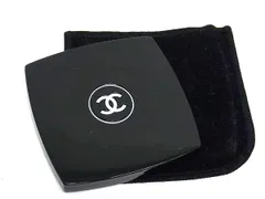 ■美品■ CHANEL シャネル ココマーク ミロワールドゥーブルファセット 折り畳み コンパクトミラー 拡大鏡 手鏡 ブラック系 DI9540
