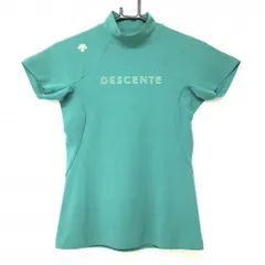 ★値下げ★【超美品】デサントゴルフ 半袖ハイネックシャツ グリーン フロントロゴ 中田英寿 レディース S ゴルフウェア DESCENTE