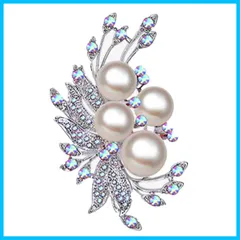 YINKE ブローチ パールブローチ コサージュ シルバー ピン 花 リボン エレガント フォーマル アクセサリー ジュエリー 卒業式 ギフト 結婚式 発表会 クリスマス プレゼント