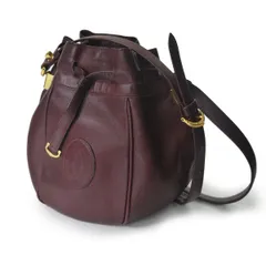 Cartier　ミニ巾着レザーショルダーバッグ（ボルドー）