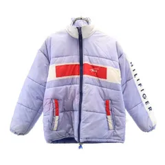 トミーヒルフィガー 90s オールド 中綿ジャケット XL ブルー×白×赤 TOMMY HILFIGER メンズ 古着 【231110】