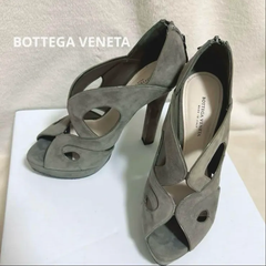 BOTTEGA VENETA ボッテガヴェネタ オープントゥ ハイヒールパンプス グレージュ