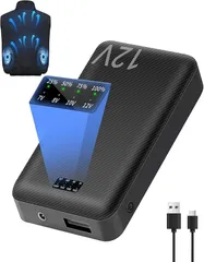 CYCYHEAT 互換品空調作業服 バッテリー 20000mAh 大容量 4段階風速調節 LEDディスプレイ搭載 Type-C急速充電 小型 軽量 ファン付きベスト 空調作業服用バッテリー 停電対策(12V ファン バッテリー 20000mAh)