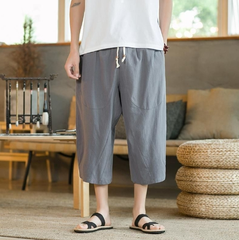 ハーフパンツ メンズ 大きい リネンパンツ ルームウェア 40代 60代 70代 50代 30代 ７分 七分丈 部屋着 涼しい