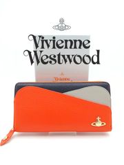新品　Vienne Westwood 55vv337 長財布　オレンジ×ブルー 新品】Vivienne Westwood 長財布 オレンジ/ブルー - メルカリ
