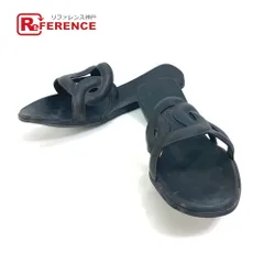 HERMES ブラックサンダル H型ストラップ39 (25センチ)