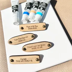 文字自由！天然木のファーストアートタグ