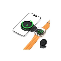 KINIVA ワイヤレス充電器【Qi2 公式認証 急速】 Magsafe対応 折りたたみ式 アップルウォッチ 充電器 qi2 iphone 15W 2in1 超低温 スマホ スタンド マグネット式 置くだけ for iphone16/15/14/apple 0