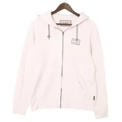 BILLABONG ビラボン 秋冬 裏起毛 スウェット★ パーカー フーディー ジップアップ Sz.L メンズ 白