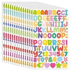 【在庫セール】日記 DIY 手帳 かわいい アルバム 防水 ステッカー 手作り 記号 数字 スクラップブッキング 数字 素材 大文字 カラフル ポスト 0.5インチ 15枚入り 表札 シール ネーム アルファベット 英語 ロッカー 文字シール