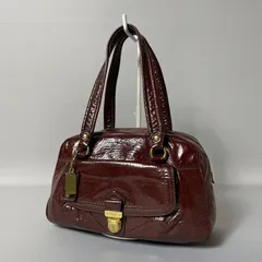 2501-118｜コーチ ハンドバッグ エナメルレザー ボルドー