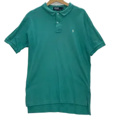 90’s Polo by Ralph Lauren/90年代 ポロバイラルフローレン USA製 ポニー刺繍 半袖 ポロシャツ ワンポイント刺繡 USA製 メンズ L エメラルドグリーン