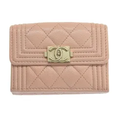 CHANEL ボーイシャネル 三つ折り財布 キャビアスキン