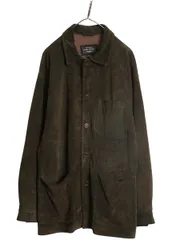 【お得なクーポン配布中!】 00s バナナリパブリック 本革 スウェード レザー ハーフ コート メンズ L / オールド アウトドア ジャケット 革ジャン ハンティング 濃茶